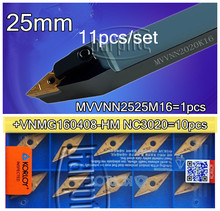 11pcs/set MVVNN2525M16 25mm 1pcs+VNMG160408-HM NC3020 10pcs  NC3020 Machining steel Free shipping 2024 - buy cheap