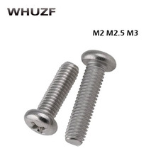 2.5mm screw self tapping 50pcs M2/2.5/3 Stainless Steel Round pan head machine screw M2/2.5/3 * 3/4/5/6/8/10/12-30mm DIN7985 2024 - buy cheap