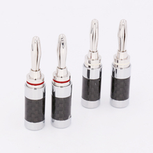 Hi-end Carbon fiber silver plated Banana Plug Speaker Cable Banana Terminal plug audio cable 4pcs 2024 - buy cheap