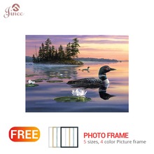 5D DIY Diamond Embroidery Lake Bird Scenery Teal Full Square/ Round Diamond Painting Cross stitch crystal Wall Painting Gift 2024 - buy cheap