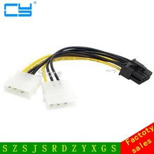 Dual Molex 4pin IDE to 8 Pin PCI-E Power Lead Cable for Asus MSI VGA Video Graphic Card 2024 - buy cheap