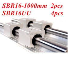 2 pcs SBR16 1000mm Linear Guides + 4 pcs SBR16UU Linear Motion Bearing Block cnc parts 2024 - buy cheap