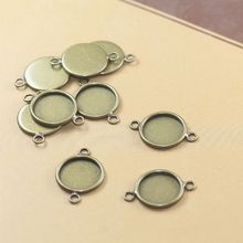 12mm 500pcs Copper Antique Bronze Blank Pendant Trays Bases Cameo Cabochon Setting for Glass/Stickers 2024 - buy cheap