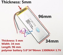 Bateria polímero de lítio, melhor marca, 3.7v, 503496 503595, gps, 7 polegadas, navegação, 1300mah, mp5 2024 - compre barato