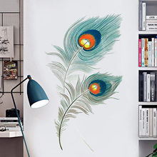 Creative Peacock Feathers Modern Home Decoration Wall Sticker DIY Abstract Poster Wall Decals Wallpaper 2024 - buy cheap