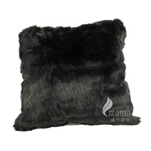 Free Shipping CX-D-05C 40x40cm Black Rabbit Fur Cushion Cover For Home ~DROP SHIPPING 2024 - buy cheap