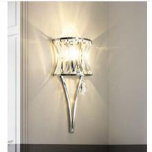 L lâmpada de parede em estilo pós-moderno minimalista, para sala de estar, quarto de hotel, corredores, fios de cristal, lâmpada de cabeceira com escurecimento 2024 - compre barato