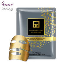 Bioaqua Brand Gold Facial Mask BLACK Essence Hyaluronic Acid Gel Anti Aging Wrinkle Hydrating Moisturizing Skin Care For Face 2024 - buy cheap