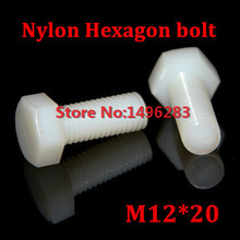 50 Uds M12 * 20 tornillo hexagonal de Nylon tornillo de cabeza hexagonal roscada métrica 2024 - compra barato