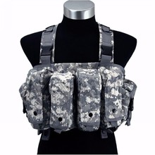 Camisetas militares de camuflaje, chaleco táctico de Airsoft, aparejo de pecho de munición AK 47, portador de revistas de combate 2024 - compra barato