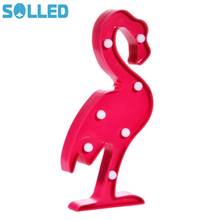 SOLLED 3D Marquee Flamingo Light Plastic Flamingo Light LED Baby Night Light Romantic Lamp Battery Operated 2024 - buy cheap