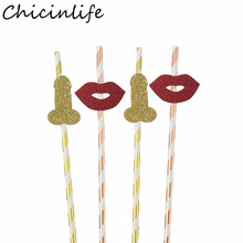 Chicinlife 10Pcs/bag Willy Penis Lips Straws Bachelorette Party Decor Bridal Shower Wedding Hen Night Party Tableware Supplies 2024 - buy cheap