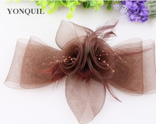 Pasamontañas de boda para mujer, tocado nupcial, accesorios para el cabello, sombreros de fiesta de cóctel, estilo Derby, 2 uds. 2024 - compra barato