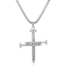 HEYu Crystal Cross Necklace Iced Out Chain Jewelry Hip Hop Collier Party Gifts 2024 - buy cheap