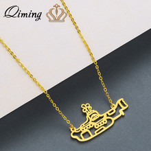 Qiming submarino pingente colar de aço inoxidável masculino jóias moda ouro oceano marinha colar moda corrente colares collier 2024 - compre barato