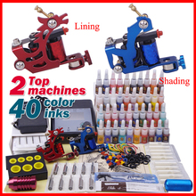 dragonhawk tattoo kits equipment china 2 top tattoo machine 40 color inks YLT-72 2024 - buy cheap