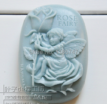 sweet angel baby with rose shaped silicone mold for art soap , silicone soap mold cake mold 2024 - buy cheap
