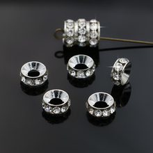 JAKONGO-Cuentas espaciadoras de cristal redondas chapadas en plata antigua, cuentas sueltas para fabricación de pulseras, accesorios de joyería DIY, 8mm, 10 Uds. 2024 - compra barato