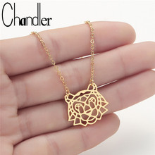 Chandler Stainless Steel Gold Color Origami Tiger Necklace Vermeil Animal Necklaces Pendants Vintage Retro long Women Colier 2024 - buy cheap