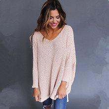 PinkyIsBlack 2019 Spring Autumn Winter Knitted Sweater Women Long Sleeve V-Neck Loose Pullover Sweater Tops Jumper Pull Femme 2024 - buy cheap