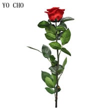 YO CHO-rama de flor preservada con espinas, hoja Eternelle, rosa, regalo del Día de San Valentín, decoración de pared de boda, flor Artificial, bricolaje, 30CM 2024 - compra barato