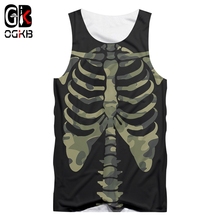 OGKB Summer New Trend Man Tank Tops 3D Printed Star space Skulls Casual Big Size  Clothes Male Spring Vest 2024 - buy cheap