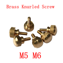 10pcs/5pcs M5 M6 Brass Hand Twist Screw Brass Knurled head step Screw Hand tighten Thumb Screws 2024 - buy cheap