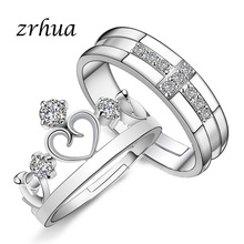 ZRHUA, трендовая Корона, ювелирные изделия для невесты, высокое качество, серебро 925 пробы, кольца с фианитом, для женщин, на день рождения, лучшие подарки 2024 - купить недорого
