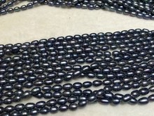 NEW Wholesale 10 PCS New natural freshwater black pearl grain shape loose beads 14 inches 6-7MM 2024 - buy cheap