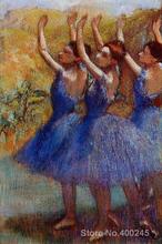 Pinturas de tres bailarinas en faldas púrpuras de Eddie Degas, decoración para el hogar pintada a mano de alta calidad, a la venta 2024 - compra barato