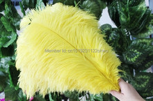 Pluma de avestruz amarilla natural 45-50 cm/18 to20 pulgadas 50 Uds pluma de avestruz para decoraciones de boda pluma de alta calidad 2024 - compra barato