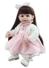Nicery 20inch 50cm Lifelike Reborn Baby Doll Girl High Vinyl Christmas Toy Gift for Children Smile Princess Pink Dresses 2024 - buy cheap
