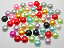 100  Half Pearl Bead 12mm Flat Back Scrapbook Craft 2024 - buy cheap