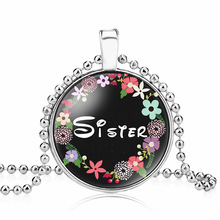 10PC Sister Flower Pendant Necklace Forever My Friend Sisters Charm Jewelry Pendant Necklaces For Women Unisex Girl Gifts 2024 - compre barato