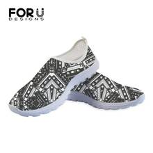 FORUDESIGNS Fashion Girls Summer Flats Shoes Casual 3D Cassette Tape Pattern Sneakers Ladies Slip-on Air Mesh Loafers for Women 2024 - buy cheap