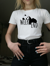 Fashion Casual Women T-Shirt Panda Weekend Letter Print Short Sleeve O-Neck Cute Tee Tops Girls' Graphic Tumblr Tee Shirts 2024 - buy cheap