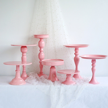 Розовый принцесса девушка день рождения украшение торт дисплей поставки конфеты десерт Розовый Кекс тарелки свадебный торт Подставки 2024 - купить недорого