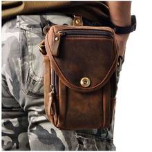 Real Leather Men Design Casual Multifunction Small Messenger Crossbody Bag Fashion Waist Belt Bag Hook Pack 5.5" Phone Pouch 269 2024 - buy cheap