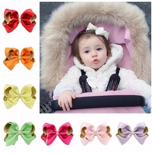 Lot 10pc 3.6inch Lovely Bow Girls Solid Ribbon Bows With Clip with French Barrettes Baby Hair Accessories(10 colors) 2024 - buy cheap