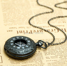100pcs/lot Wholesale Gun Black Dual Display Pocket Watch Necklace Vintage Jewelry Wholesale Korean Sweater chain Gift Watches 2024 - buy cheap