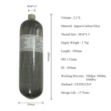 AC1217 2.17L Rifle de Ar da Pistola de Ar Comprimido Do Cilindro de Oxigênio Compressor de Mergulho Scuba Tank 4500Psi Comprimido Comprimido Do Cilindro 2024 - compre barato