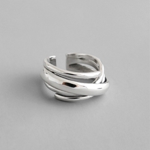 Korean Japan Style 925 Sterling Silver Retro Multi-layer Wraps Band Irregular Opening Ring Female Vintage Crossover Silver Ring 2024 - buy cheap