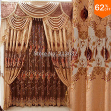 Art Embroidery Flowers kitchen curtains door Golden luxury jacquard Curtain canopy gold curtains christmas decorations for home 2024 - buy cheap