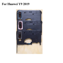 Back Housing Middle Frame Bezel 6.5 For Huawei Y9 2019 Housing Battery Cover with Back Rear Camera Glass lens Cover Y 9 2019 2024 - buy cheap