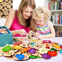 Детские животные алфавит головоломки деревянные развивающие Пазлы игрушки Детские Обучающие буквы Пазлы M09 2024 - купить недорого