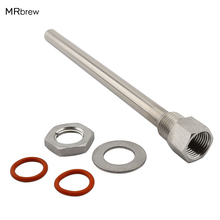 Homebrew Weldless Thermowell 1/2"Female NPT 14mm OD With Lock Nut+Washer+Silicone O-rings Home Brew Plumbing Fitting 2024 - buy cheap