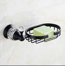 Jabonera de cristal y latón de alta calidad, soporte de jabón cepillado con aceite negro, accesorios de baño, estante de baño 2024 - compra barato
