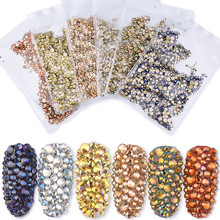 1Pack 3D Nail Art Decorations Glitter Rhinestones for Nails Rose Gold Glass Crystals Accessores Strass Nail Art Mix Rhinestones 2024 - buy cheap