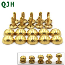 Pure Copper Mushroom Nail Brass Round Domed Rivets Studs Decorative Rivets For Belt,Clothes, Bags,Shoes,Leather Craft Decoration 2024 - buy cheap