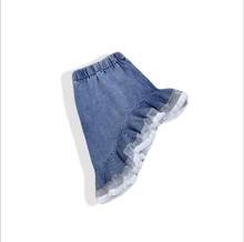 New 2019 Fashion Ruffles Jean Skirts For Girls Baby, Baby Kids Unique Denim Skirt Wholesale 5 pcs/lot, Free Shipping 2024 - buy cheap